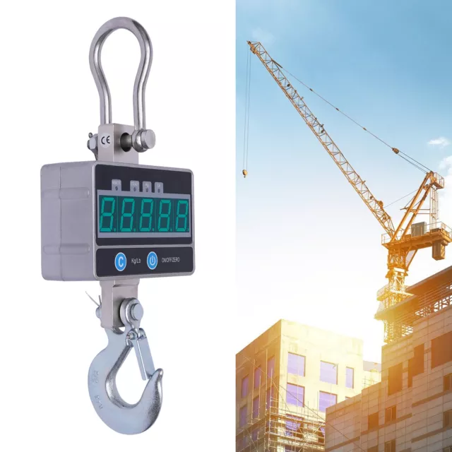 1000KG 2000LBS Hanging Scale Digital LCD High Precision Heavy Crane Scale Upgrad