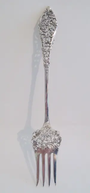 Ornate Pierced Sterling Silver Serving Fork