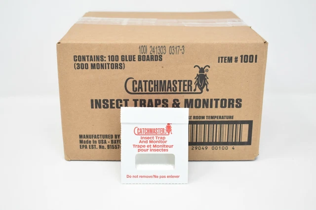 Catchmaster 100i Insect Glue Monitor 12 Pack Spider Cricket Brown Recluse Sticky