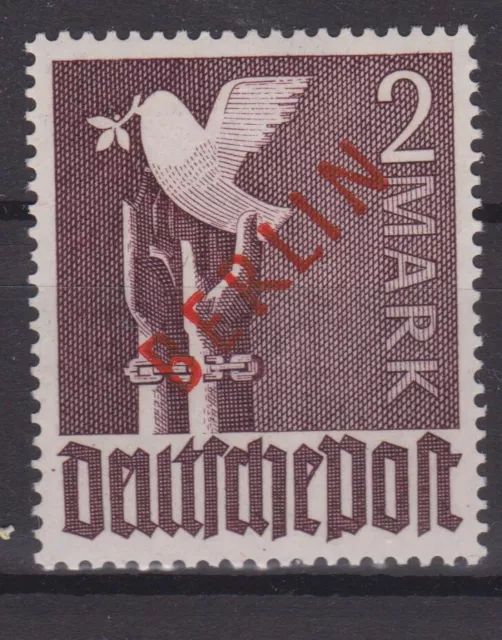 Berlin Nr. 34 postfrisch, zutiefst-geprüft BPP Schlegel, Rotaufdruck 2 Mark 1949