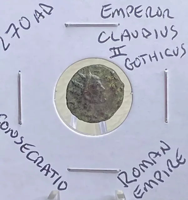 ANCIENT ROMAN COIN 270 AD Emperor Claudius II Gothicus Consecratio ...
