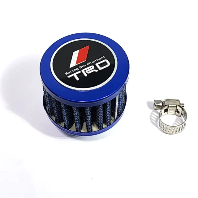 12Mm Racing Mini Air Oil Breather Filter Blue For Toyota Scion Tundra Tacoma Trd