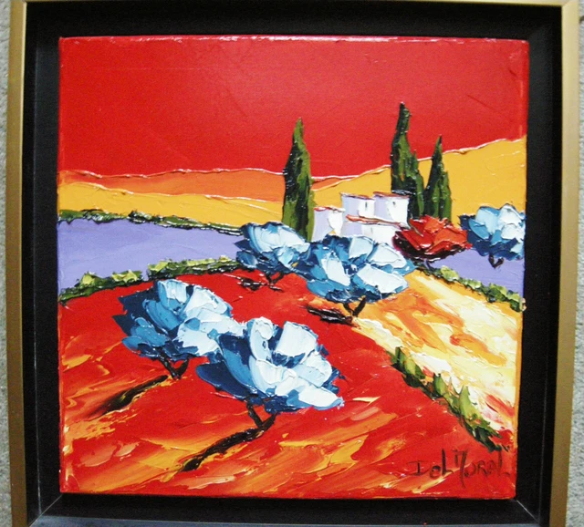 HUILE SUR TOILE Paysage Provence Par Isabelle Del Moral EUR 245,00 ...