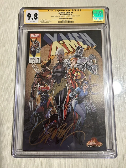 X-MEN GOLD #1 9.8 Signed By J Scott Campbell And Stan Lee