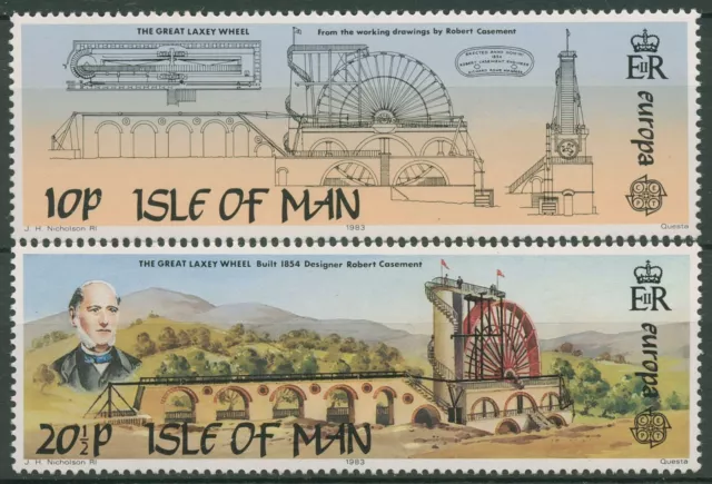 Isle of Man 1983 Europa CEPT Große Werke Das Wasserrad 240/41 postfrisch