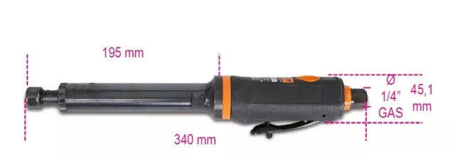 Beta Tools 1933IL Long Axe Meuleuse de Die Air 20000rpm Chuck Ø 3/6mm 380W