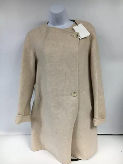 Theory Nyma Doubleface Wool-Cashmere Blend Asymmetric Two-Button Coat sz M  $595