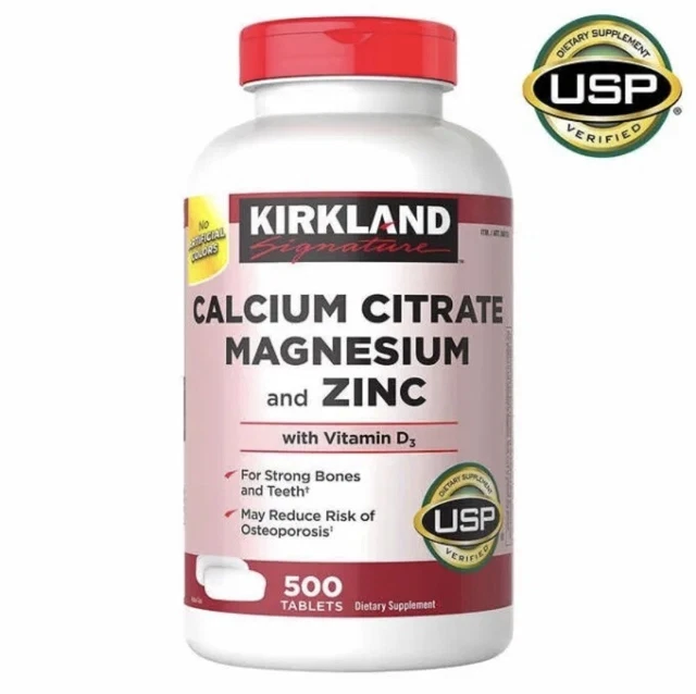 KIRKLAND SIGNATURE CALCIUM Citrate Magnesium and Zinc with D3, 500