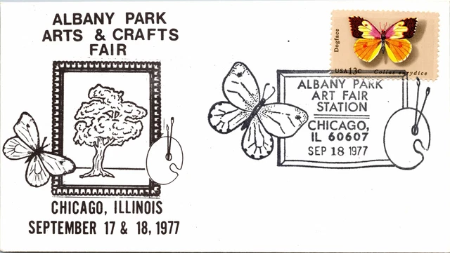 2nd ANNUAL ALBANY PARK ARTS & CRAFTS FAIR AT CHICAGO ILLINOIS CACHET COVER '77