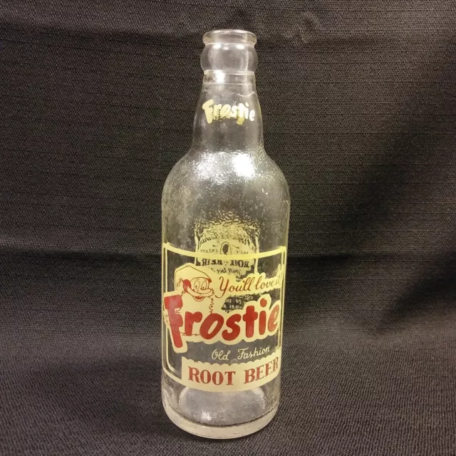 Frostie Old Fashion Root Beer Heavy Glass 12 Oz Bottle Baltimore MD Vintage