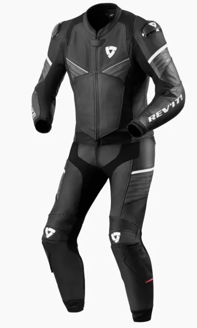 Tuta Divisibile Leather Suit Moto Rev'it Combi Beta Pelle Black White Tg 52