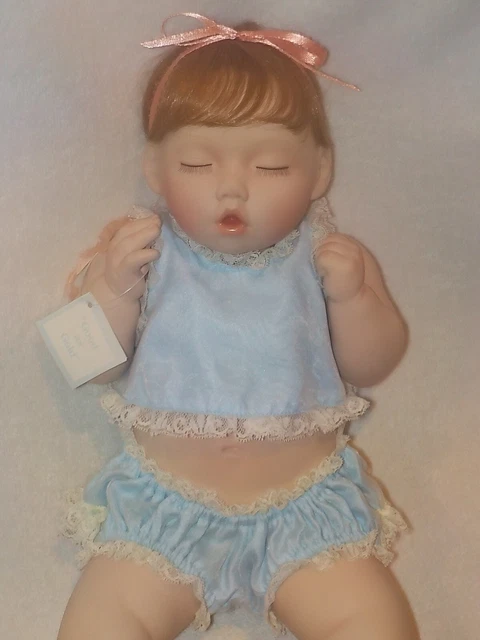 16" All Porcelain Baby Doll "Good As Gold" By Ashton Drake W/ Box 3