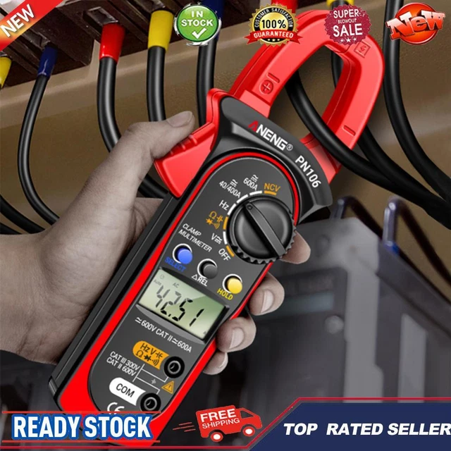 AC/DC AMMETER VOLTMETER Intelligent Multimeter Clamp 4000 Counts for ...