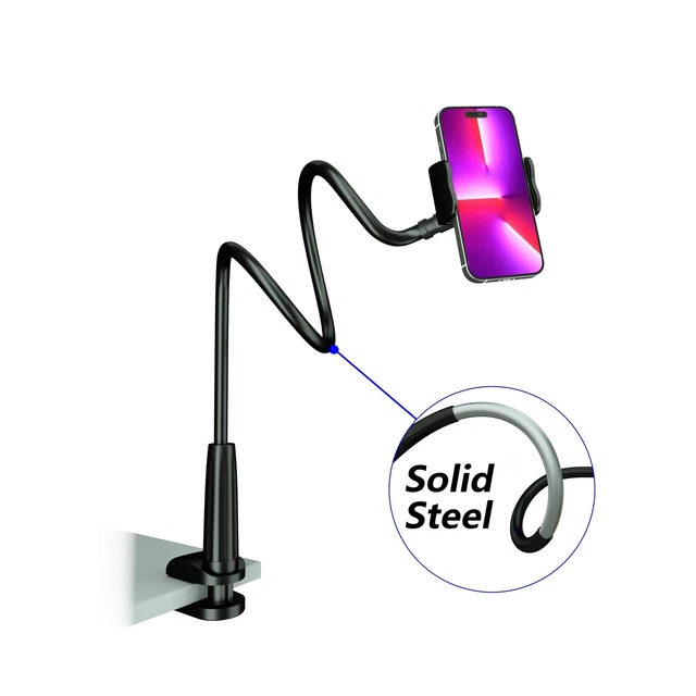 Cell Phone Clip on Stand Holder - with Grip Flexible Long Arm Gooseneck Brack... 2