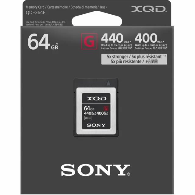 Brandneues Original Sony 64GB XQD G Serie Speicherkarte - QD-G64F DE*3