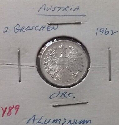 Austria 1962 Uncirculated 2 Groschen Coin KM #2876 Aluminum
