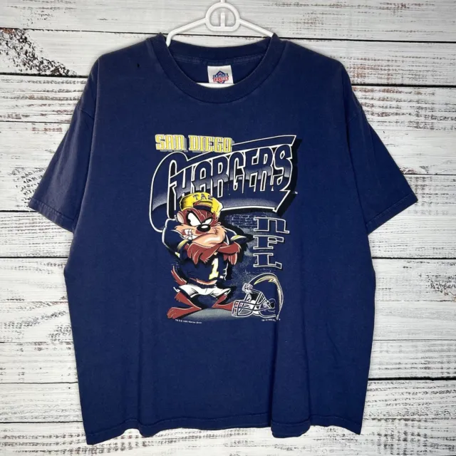 Vintage Taz San Diego Los Angeles Chargers All Over Print T-Shirt Boxy Medium L