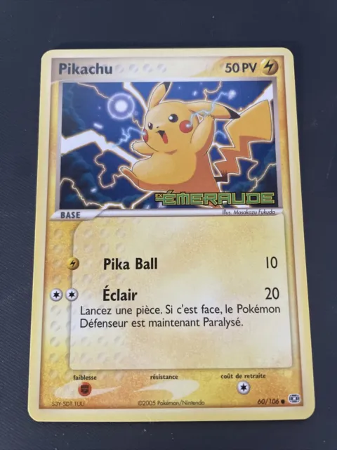 Pikachu Promo - Pokemon 60/106 Non Holo Ex Emeraude Tres Proche Du Neuf Fr