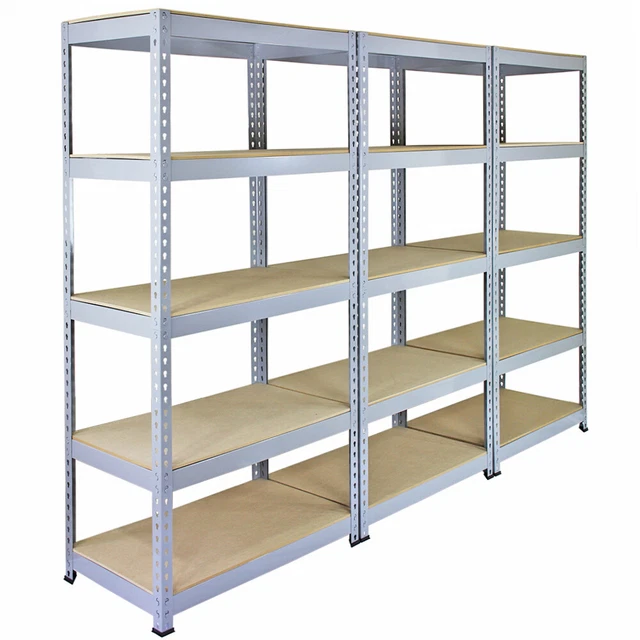 3 Magazzino garage Q-Rax grigio acciaio 5 livelli 90 cm unità di stoccaggio scaffalature