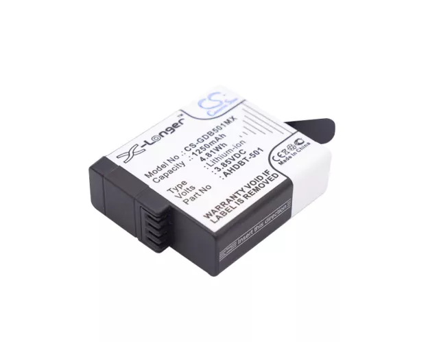 3.85V Battery for GoPro CHDHX-501 Premium Cell 1250mAh Li-ion New UK
