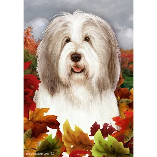Fall Garden Flag (TB) - Fawn and White Bearded Collie 134831
