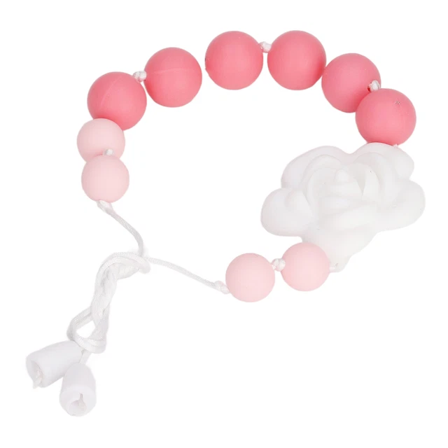 (Rosa Rossa)Bracciale Per La Dentizione Collana Masticabile Flessibile In