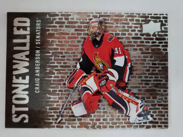 2018-19 Upper Deck Stonewalled Craig Anderson Hockey Card #SW-38 Ottawa Senators