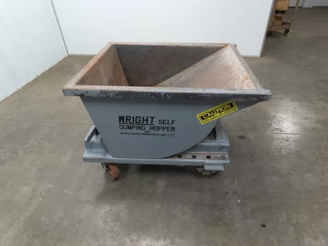 Wright 2577 Self Dumping Hopper 1/4 Yd 4000lb 2 Ton 5 Gauge Steel Casters Gray