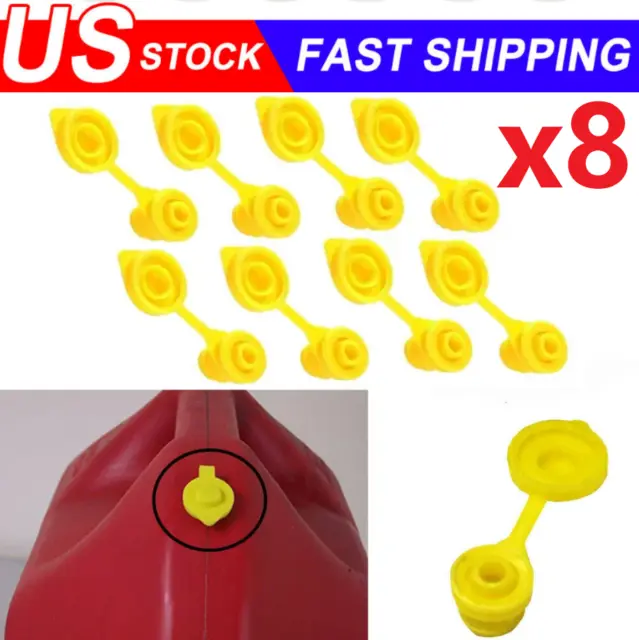 8Pcs Yellow Fuel Gas Can Jug Vent Cap Blitz Wedco Scepter Essence Midwest Eagle