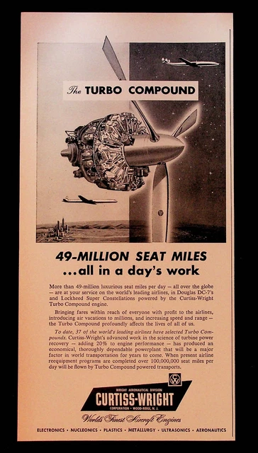 1956 air travel art Curtiss-Wright Aeronautical Wood Ridge NJ vintage print ad