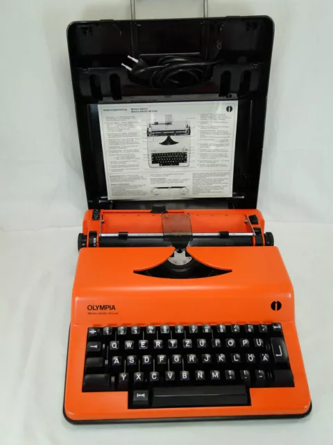 alte Schreibmaschine Olympia Monica electric de Luxe orange getestet