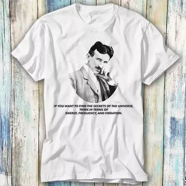 T-Shirt Nikola Tesla Selfie Porträt Zitat Nerd genial Meme Top T-Shirt Unisex 1049