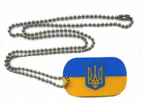 Dog Tag Ukraine Wappen Erkennungsmarke 30 x 50 mm Fahne Flagge