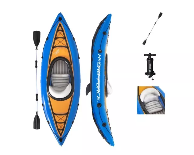 Bestway Inflatable Kayak 1 Person with Paddle & Pump Portable Lightweight Set 2