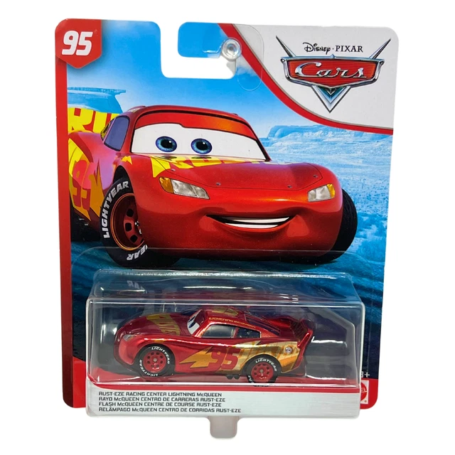DISNEY PIXAR CARS Rust-Eze Racing Center Lightning McQueen 1:55 Diecast ...