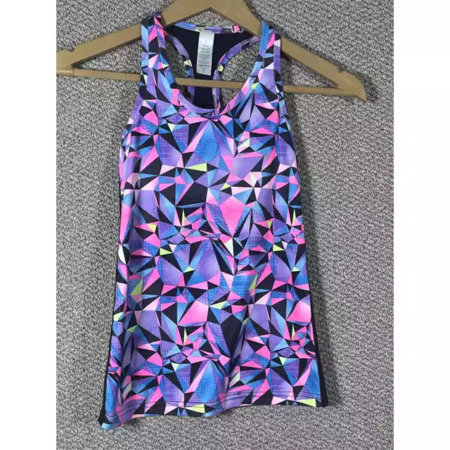 Ivivva Lululemon Tank Top Girls 8 Purple Geometric Athletic Racerback Gym