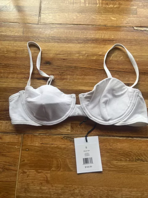 Onia Women’s Dalia Bikini Top Size Small Rob Solid 100 White New Swim