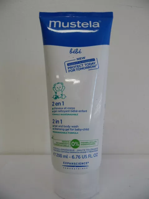 Mustela Bebe 2 in 1 Hair Body Wash Cleansing Gel Baby 6.75 US FL. OZ