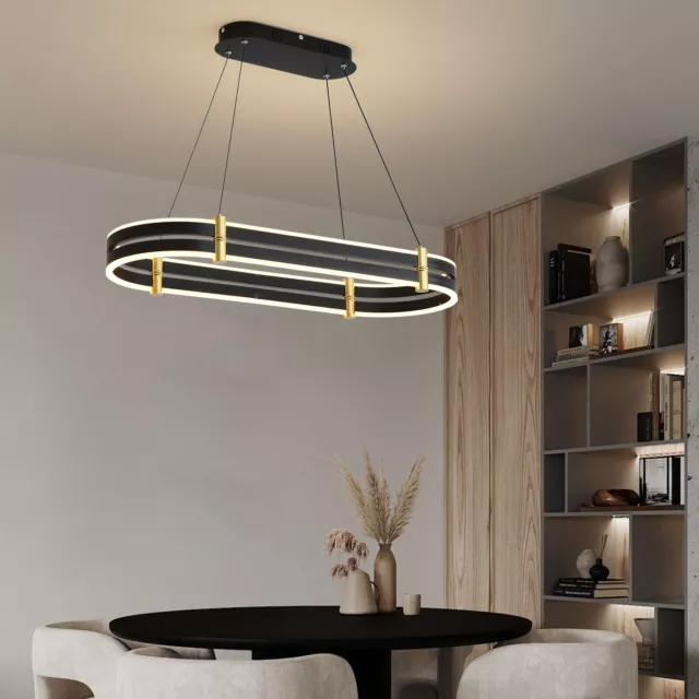 Modern 1-Ring Round Pendant Lamp LED Chandelier Hanging Light Adjustable Fixture