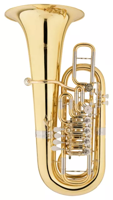 F Tuba Bass Messing 4+2 Ventile Blasinstrument Mundstück Brass Koffer Gigbag