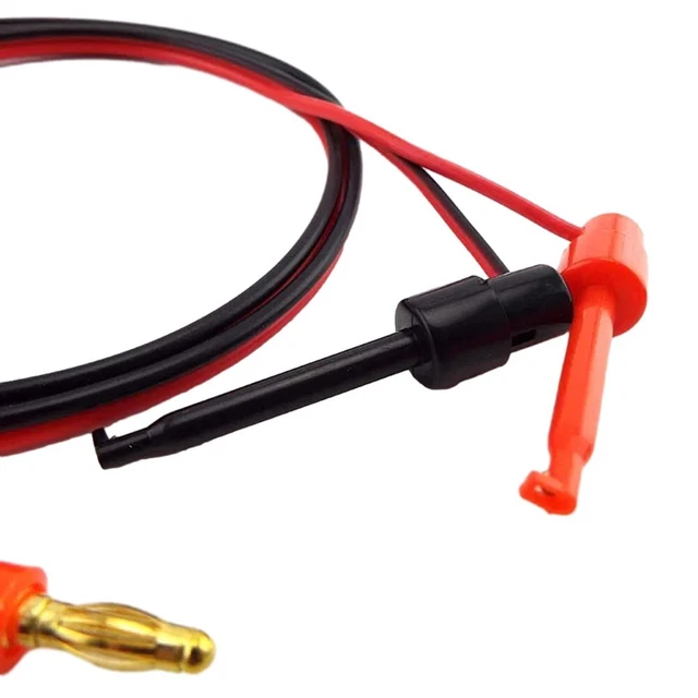 Câble De Test Avec Prise Banane 4mm Et Clip Crocodile - Longueur 1 Mètre, Pour Multimètre