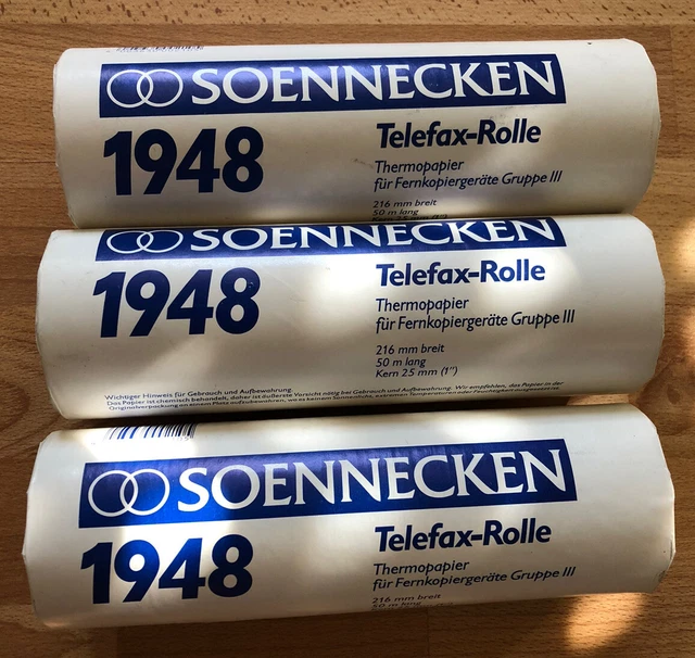 3 Soennecken 1948 Telefax-Rollen