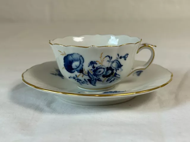 Antike Tasse Meissen Blau / Gold Blumen Mokkatasse + UT