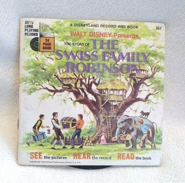 A Disneyland Record and Book Walt Disney The Story of The Swiss Family Robinson