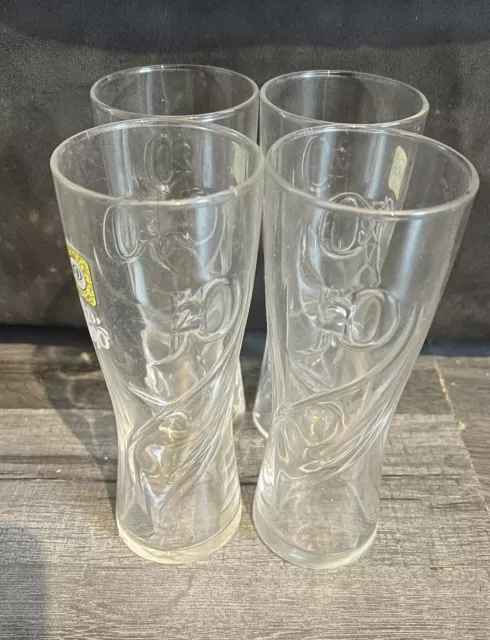 4 X J2O embossed 1/2  pint glasses