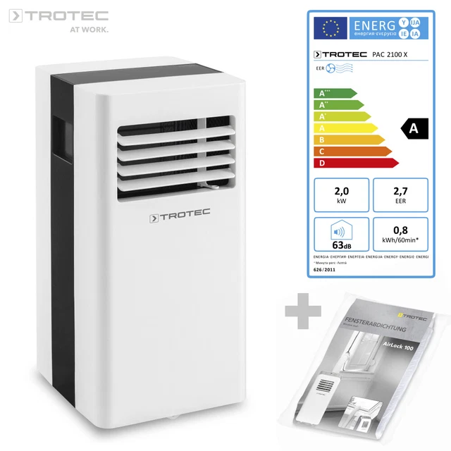 TROTEC Climatiseur local monobloc PAC 2100 X | 2 kW | Rafraîchisseur d'air