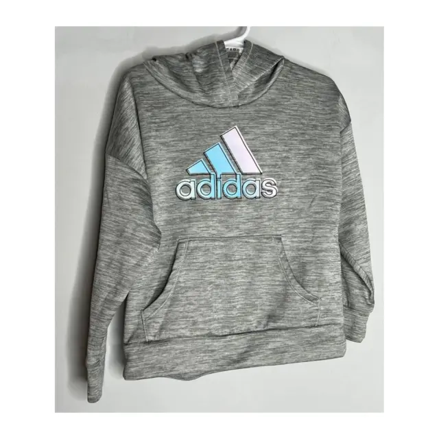 Adidas Girl's Pull Over Hoodie Gray 4T