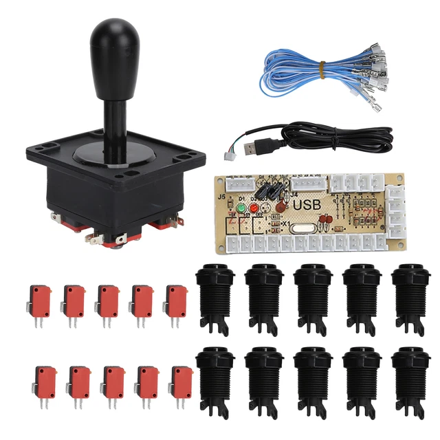 Arcade Game DIY Kits Joystick Accessories With USB Encoder Board Adapter For PC