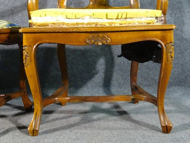 Set of 8 French Louis XV Carved Walnut Twist Back Dining Chairs, C1960s 4