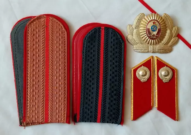 Soviet Police Shoulder Boards vintage Lot USSR cockade Officer militia uniform